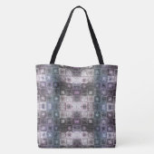 Geometrisch abstract patroon met draadframe kubuss tote bag (Achterkant)