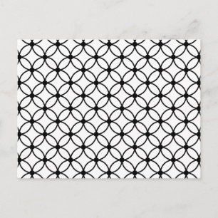 Geometrisch Abstract patroon met zwart-wit Retro Briefkaart
