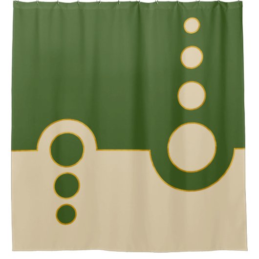 Geometrisch, abstract patroon, modern, cirkels douchegordijn (Voorkant)
