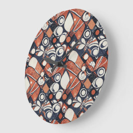 Geometrisch abstract patroon ontwerp 3 grote klok