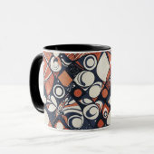 Geometrisch abstract patroon ontwerp 3 mok (Voorkant links)