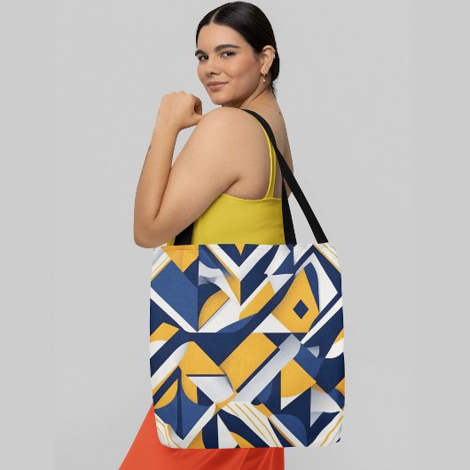 Geometrisch abstract patroon overlappende driehoek tote bag