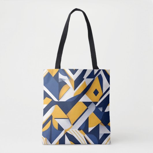 Geometrisch abstract patroon overlappende driehoek tote bag (Voorkant)