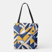 Geometrisch abstract patroon overlappende driehoek tote bag (Achterkant)