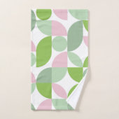 Geometrisch Abstract patroon roze en groen Bad Handdoek (Handdoek)