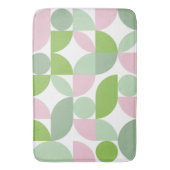 Geometrisch Abstract patroon roze en groen Badmat (Voorkant Verticaal)