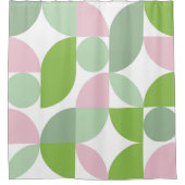 Geometrisch Abstract patroon roze en groen Douchegordijn (Voorkant)