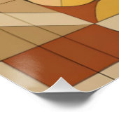 Geometrisch Abstract patroon – warme tonen Perfect Poster (Hoek)