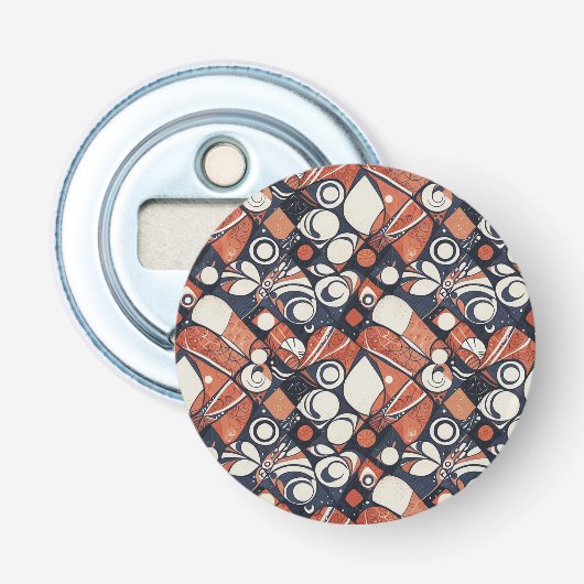 Geometrisch abstract patroonontwerp 3 button flesopener (Voorkant)