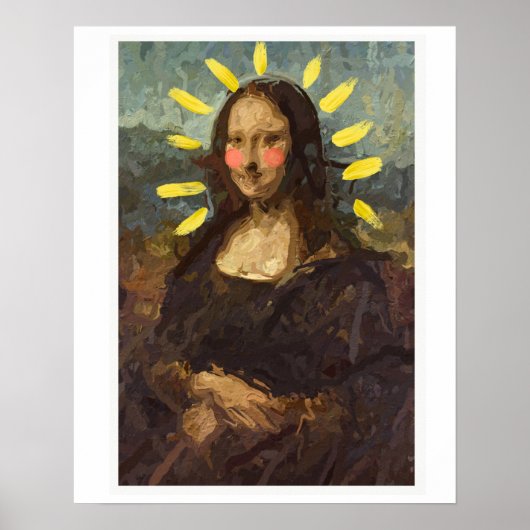 Geometrisch, abstract, portret, mona lisa Poster (Voorkant)