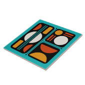 Geometrisch Abstract Retro Art Turquoise Sinaasapp Tegeltje (Zijkant)