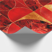 Geometrisch Abstract - Rode texturen en goud Cadeaupapier (Hoek)