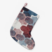 Geometrisch Abstract rood blauw patroon Kleine Kerstsok (Voorkant (Hangend))