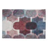 Geometrisch Abstract rood blauw patroon Kussensloop (Achterkant)