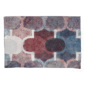 Geometrisch Abstract rood blauw patroon Kussensloop (Voorkant)