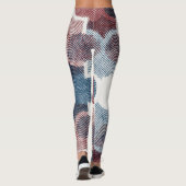 Geometrisch Abstract rood blauw patroon Leggings (Achterkant)