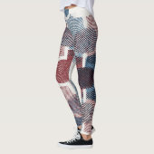 Geometrisch Abstract rood blauw patroon Leggings (Links)