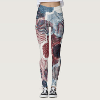 Geometrisch Abstract rood blauw patroon Leggings