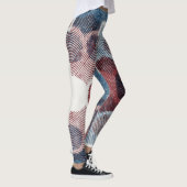 Geometrisch Abstract rood blauw patroon Leggings (Rechts)