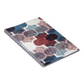 Geometrisch Abstract rood blauw patroon Notitieboek (Rechterzijde)