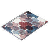 Geometrisch Abstract rood blauw patroon Notitieboek (Linkerzijde)