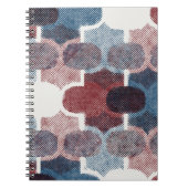 Geometrisch Abstract rood blauw patroon Notitieboek (Voorkant)