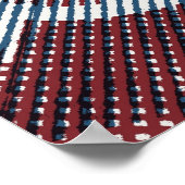 Geometrisch Abstract rood blauw patroon Poster (Hoek)