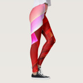 Geometrisch abstract rood patroon leggings (Rechts)