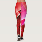 Geometrisch abstract rood patroon leggings (Achterkant)
