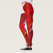 Geometrisch abstract rood patroon leggings (Links)