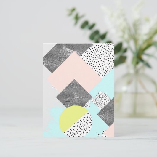 Geometrisch Abstract Scandi-ontwerp Briefkaart (Staand voorkant)