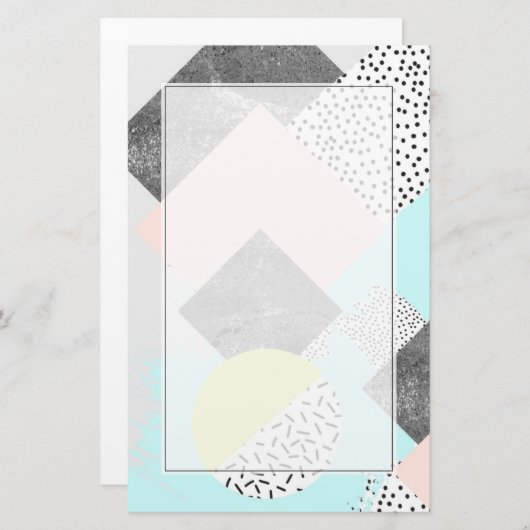 Geometrisch Abstract Scandi-ontwerp Briefpapier (Voorkant / Achterkant)