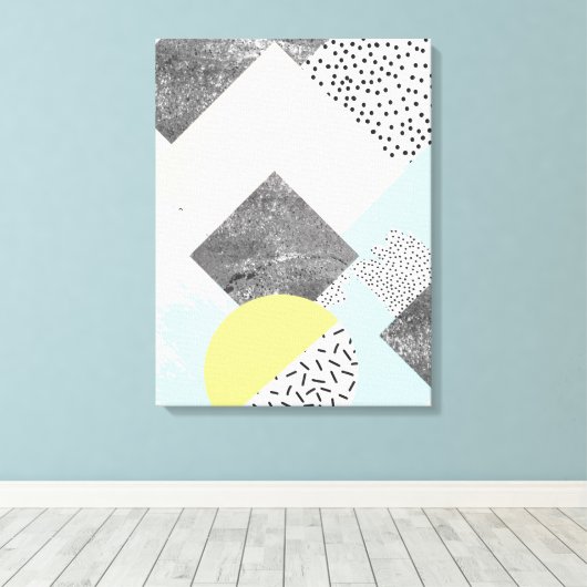 Geometrisch Abstract Scandi-ontwerp Canvas Afdruk (Insitu (Houten vloer))