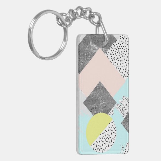 Geometrisch Abstract Scandi-ontwerp Sleutelhanger (Voorkant Links)
