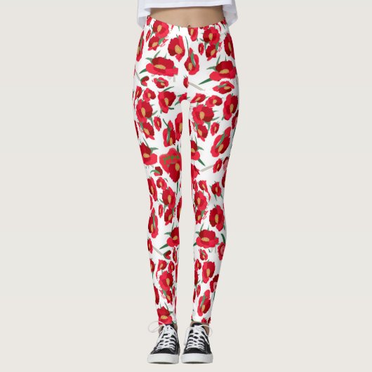 Geometrisch Abstract Starburst Floral-geïnspireerd Leggings (Voorkant)