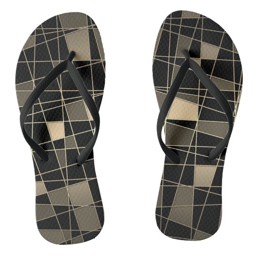 Geometrisch, abstract teenslippers (Voetbed)