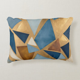 geometrisch abstract voor blues en metal accent kussen