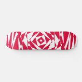 Geometrisch Abstract White & Red Illusion Skateboa Persoonlijk Skateboard (Horizontaal)