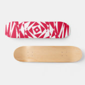 Geometrisch Abstract White & Red Illusion Skateboa Persoonlijk Skateboard (Horizontaal)