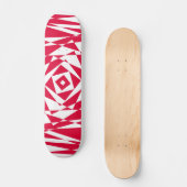 Geometrisch Abstract White & Red Illusion Skateboa Persoonlijk Skateboard (Voorkant)