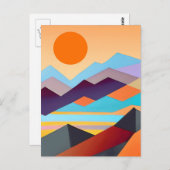Geometrisch Abstract zuidwestelijke bergen Briefkaart (Voorkant / Achterkant)