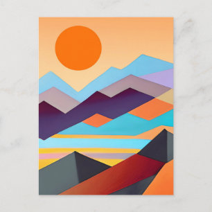 Geometrisch Abstract zuidwestelijke bergen Briefkaart