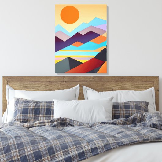 Geometrisch Abstract zuidwestelijke bergen Canvas Afdruk (Insitu (Slaapkamer))
