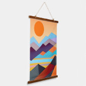 Geometrisch Abstract zuidwestelijke bergen Hangend Wandkleed (Gebogen)