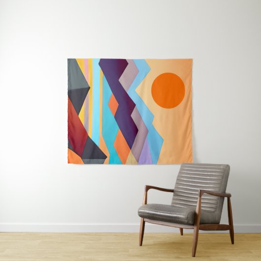 Geometrisch Abstract zuidwestelijke bergen Wandkleed (In Situ (horizontaal))