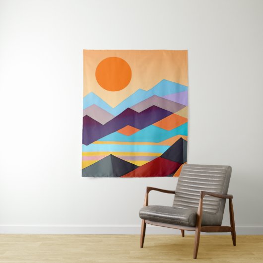 Geometrisch Abstract zuidwestelijke bergen Wandkleed (In situ)