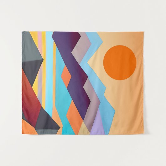 Geometrisch Abstract zuidwestelijke bergen Wandkleed (Voorkant (horizontaal))