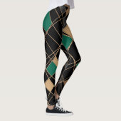 Geometrisch, abstract, zwart leggings (Rechts)