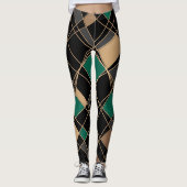 Geometrisch, abstract, zwart leggings (Voorkant)