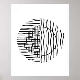 Geometrisch Abstract Zwart Mid Century Contemporar Poster